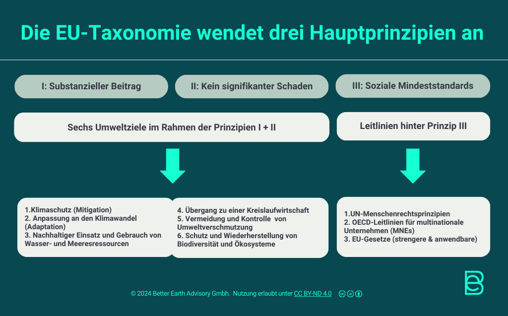 Hauptprinzipien der EU-Taxonomie